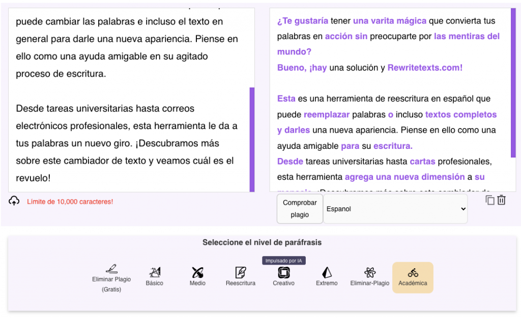 reescribir textos online