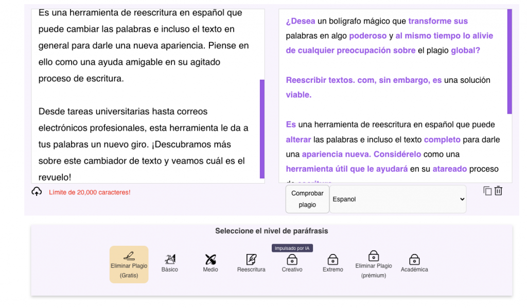 reescribir textos online