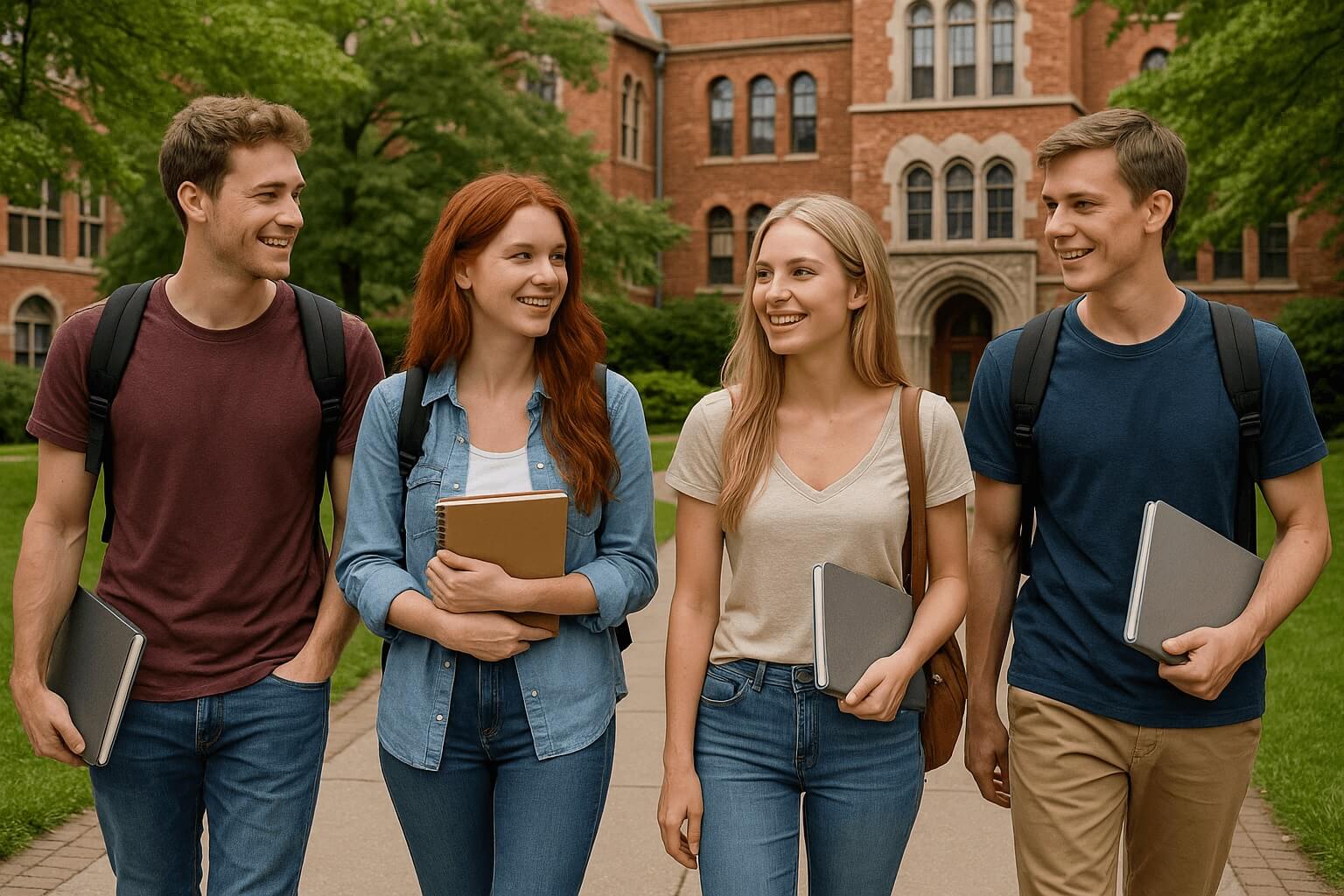 Estudiantes que saben vestir con estilo en la universidad.
